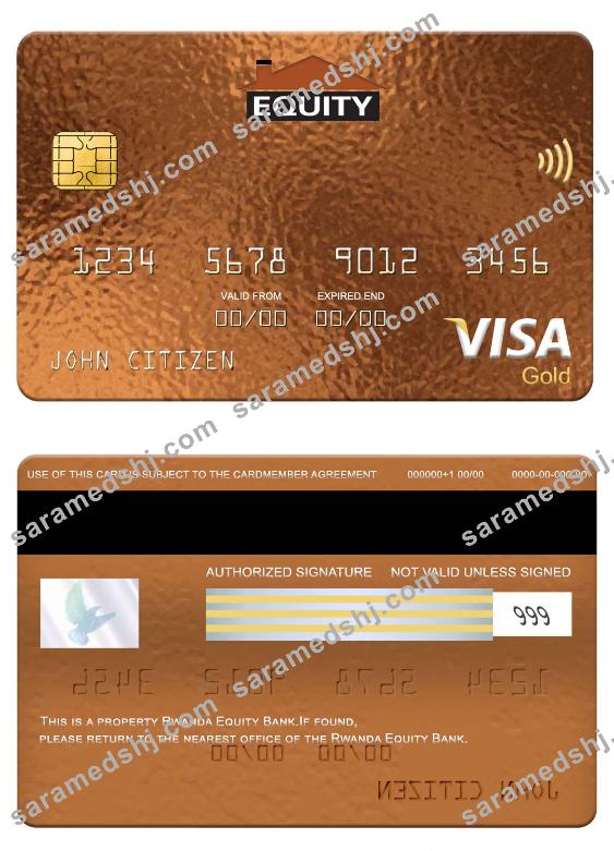 Rwanda Equity Bank visa gold card screen
